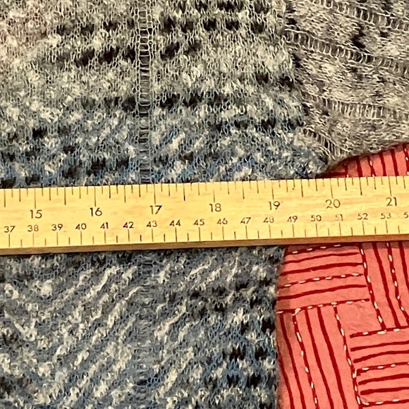 Free People mohair blend crochet Gray / Blue Knit Sweater - Picture 6 of 16